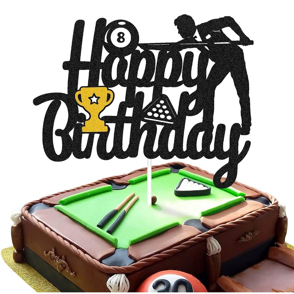 Billiards Happy Birthday Cake topper!